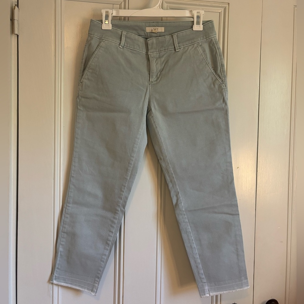 LOFT Pale Blue Cropped Casual Pants